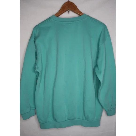 Nike Women's Crewneck Sweatshirt XL Teal Embroidered Swoosh Pullover Lounge - Picture 10 of 11